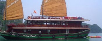 Tourists are enjoying Exclusively cruise Halong Bay with Annam Junk - TL123